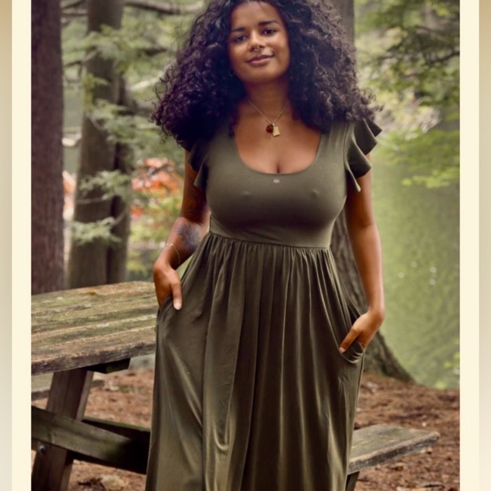 Purusha People dark green dress, size Large